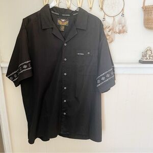 Vintage Men’s Rockabilly Harley Davidson Short Sleeve Black Size XL